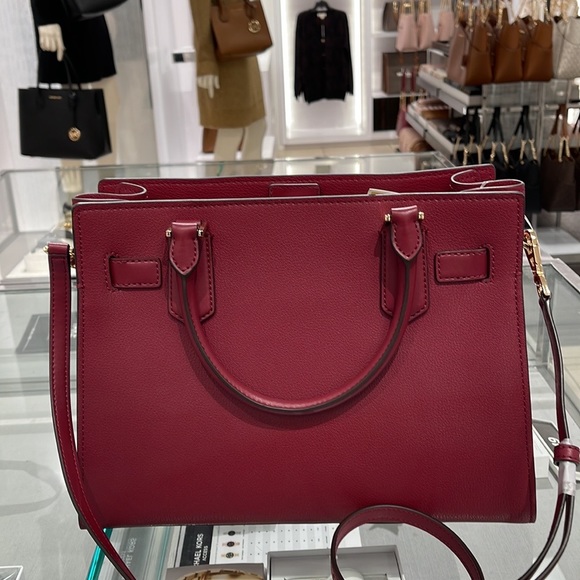 MICHAEL KORS HAMILTON MEDIUM SATCHEL DARK CHERRY COLOR - Picture 11 of 16